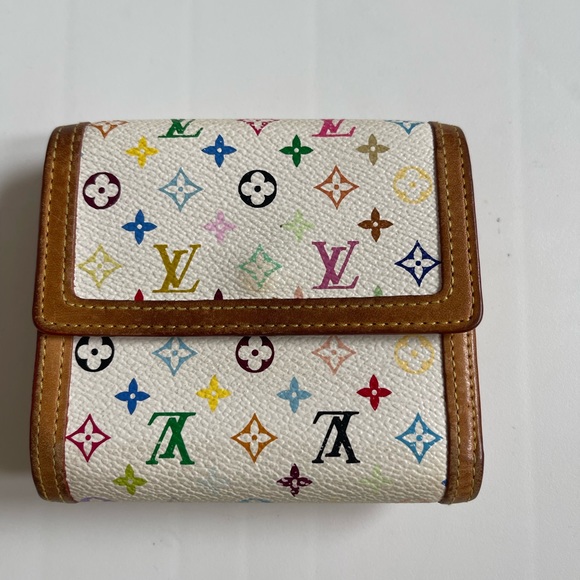 Authentic White Multicolor Short wallet - Picture 2 of 16